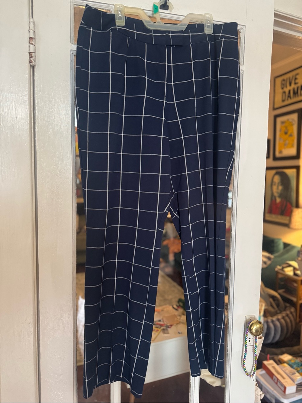 New York & Company Navy Windowpane suit pants (matching blazer also available).